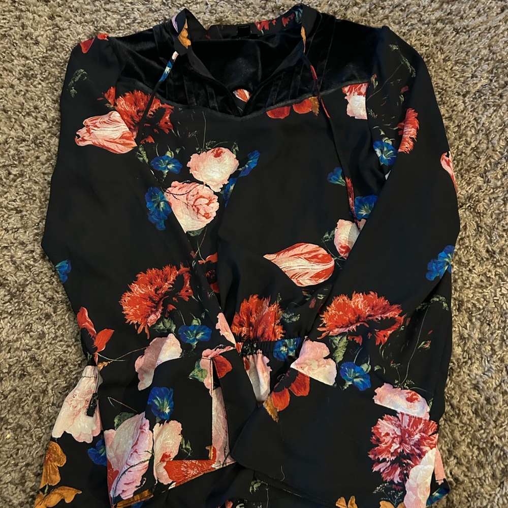 Worthington Black and Red Floral Dress